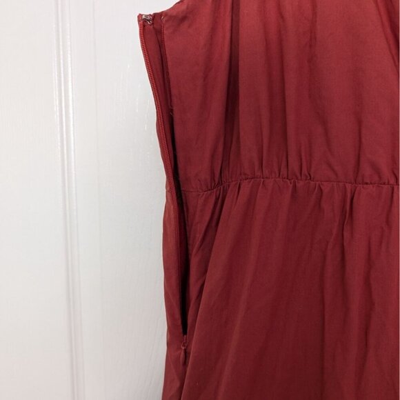 Marie Oliver Gabbie Tiered Dress Womens Size 4 V Neck Clay Brick Red Sleeveless - Picture 8 of 11